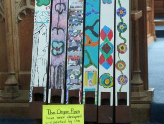 Organ Pipes designed by years 5 & 6 from Fressingfield Primary School