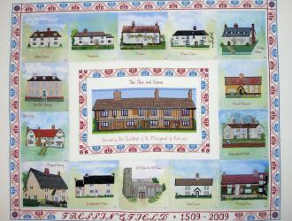 2009 Craft circle Tudor Celebration embroidery of Fressingfield's Listed buildings.