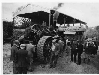 .c 1970 A Rushton ProctorTraction engine - "Jack" at Mr. Feavearyear's farm in Wingfield in 1960.owned by Mr. Whipps of Bungay.