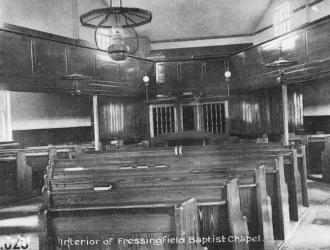 no date,  post card. Interior Baptist Chapel built 1835 before renovation.