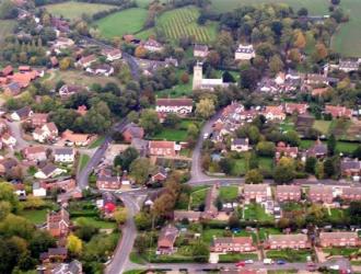 .2005.Aerial View looking down Stradbroke Road towards the church.