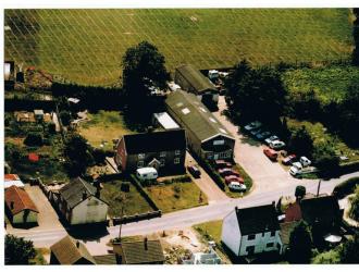  Aerial View New Street when Borrett and Mills garage was beside the Methodist churchyard.001